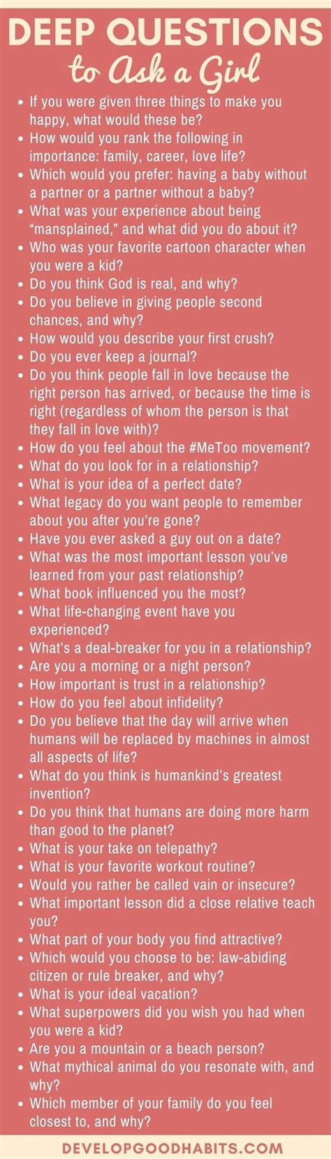 150 Deep Questions to Ask a Girl thatll Blow Her。